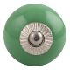 Solid Pea Green Silver Fitting Ceramic Drawer Knob